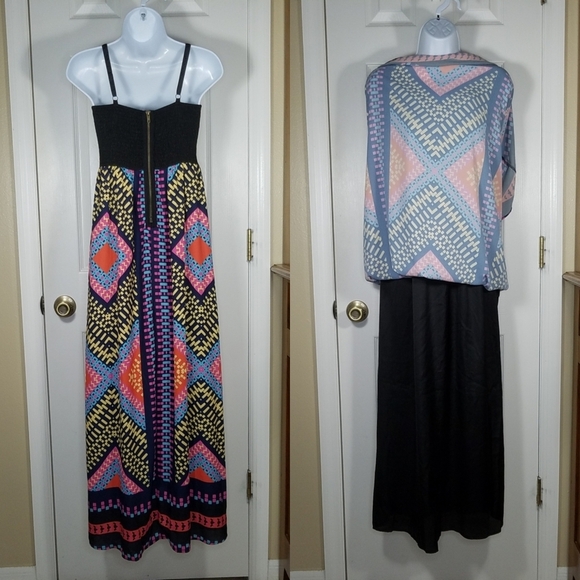 Gianni Bini Dress Small Colorful Maxi Geometric Print - Picture 6 of 7